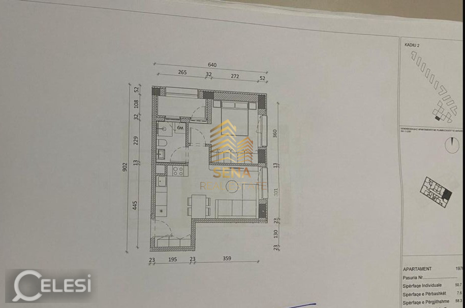 Shitet, Okazion Apartament 1+1+Blk, Ali Demi- Rezidenca Kadiu, 93.300 Euro