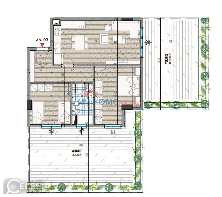 Apartament 2+1 ne shitje Kompleksi Univers City Tirane