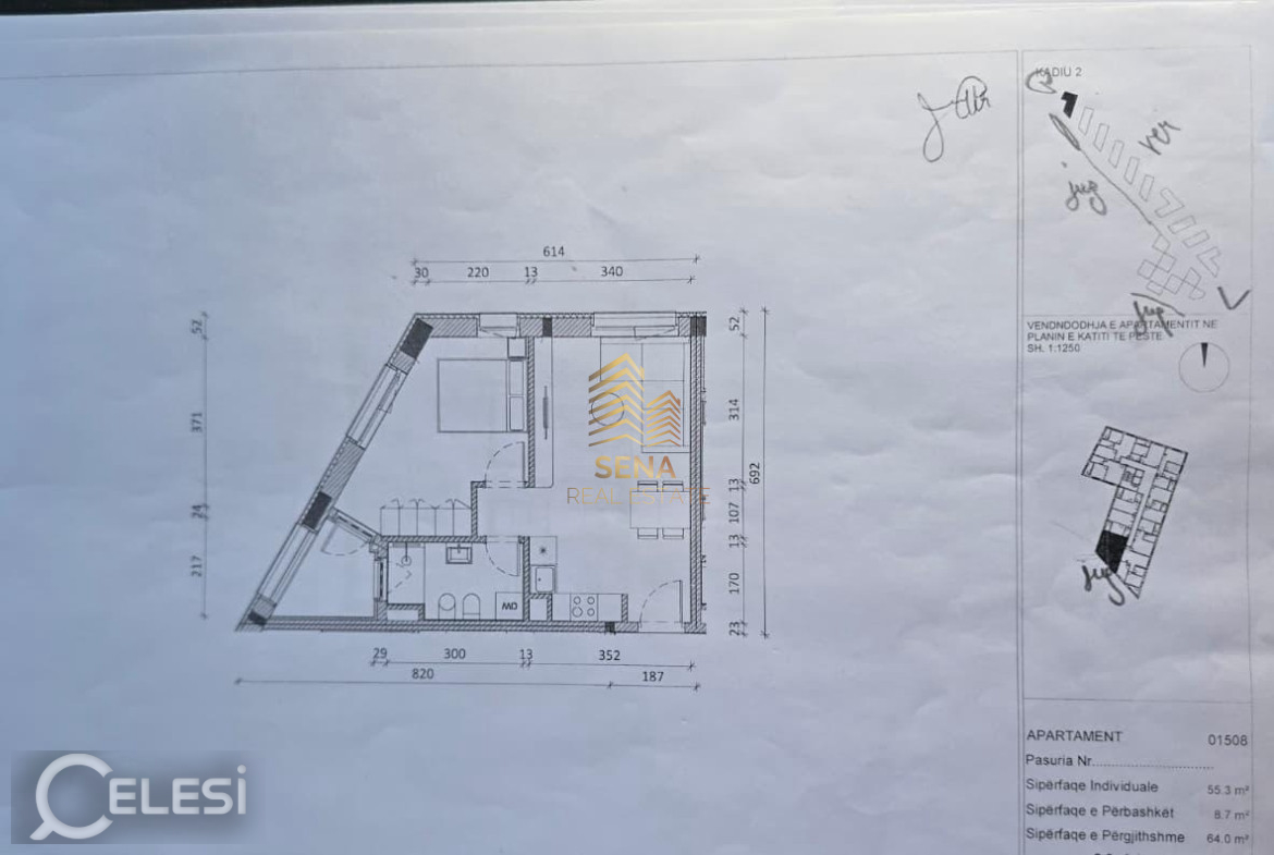 Shitet, Okazion Apartament 1+1+Blk, Ali Demi- Rezidenca Kadiu, 102.400 Euro