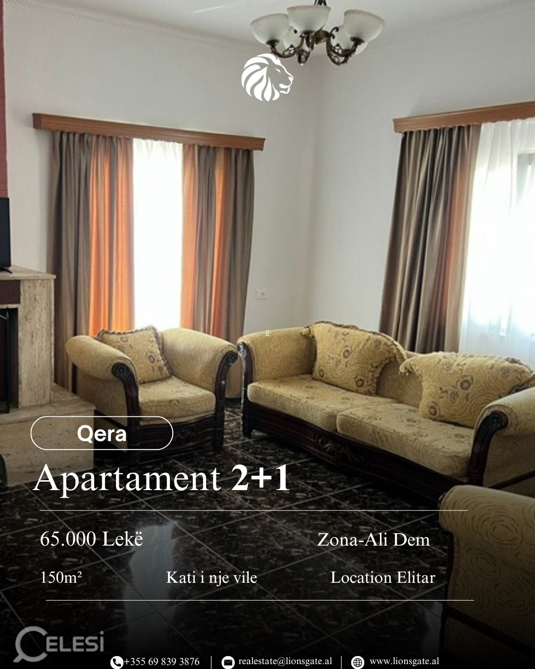 🏡 APARTAMENT 2+1 ME QIRA | ALI DEM
